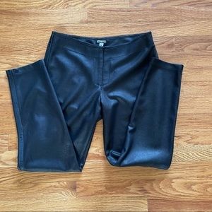 Anni Kuan Designer High Waist Textured Black Pants SZ 4‎ Front Zip